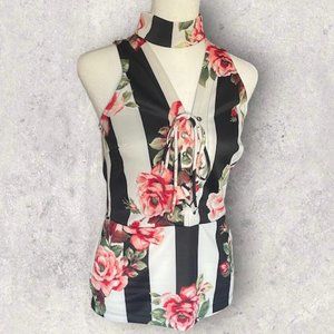 Venus Floral Sleeveless Top with Choker